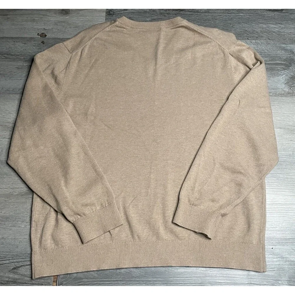 Daniel Cremieux Signature Pullover Sweater Men XL Tan Supima Cotton Classic